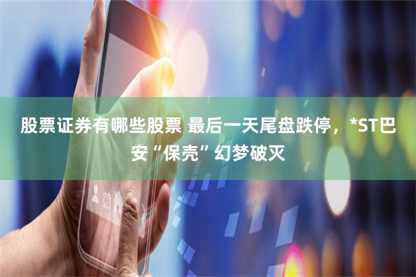 股票证券有哪些股票 最后一天尾盘跌停，*ST巴安“保壳”幻梦破灭